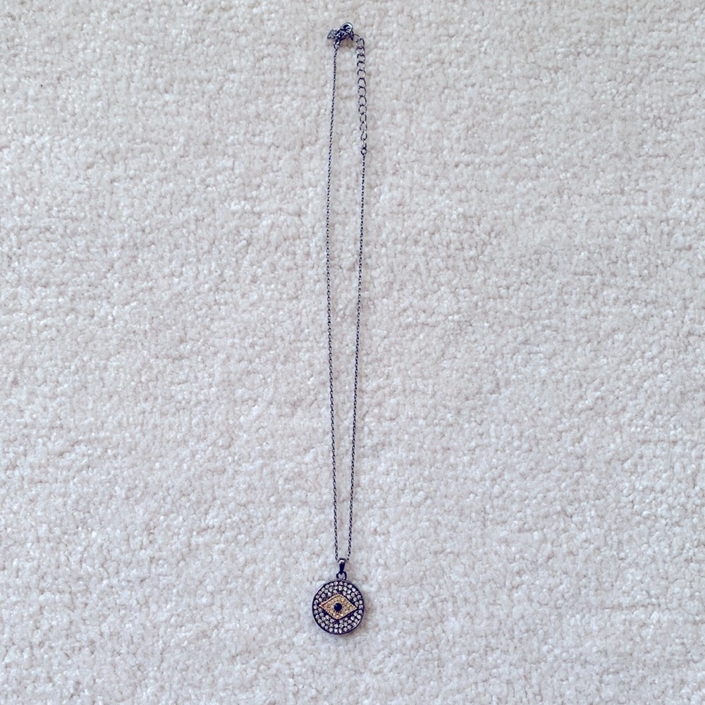 New BCBG MAXAZRIA Evil Eye Coin Medallion Necklace